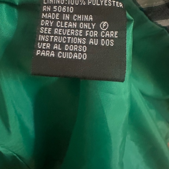 Black and White Checkered Women's Jacket 100% Silk Size 24‎ Shoulder Pads - Picture 8 of 8